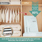 Travel Vacuum Storage Bags with Electric Pump, Multiple Combinations Travel Packing Bags for Luggage and Suitcase, Carry-on Size Compression Space Saver for Clothes and Clothing (C: 8 Large-EPUMP)