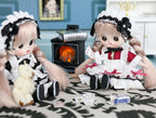 OB11 BJD Dolls, 2Pcs 12 Points Articulated Anime Action Figures with Interchangeable Heads & Removable Lolita Clothes, Cute Collectible Small Doll for Girls, Surprise Birthday Gift