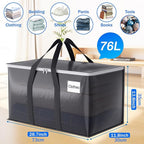 8 Pack Moving Bags Heavy Duty, Moving Boxes, Storage Bags with Zipper & Handles & Tag for College & Dorm Moving Supplies Grey Laundry Hamper Bag, Foldable Space-saving Totes (76L, Grey)