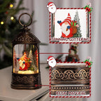 Christmas Snow Globe Lantern, Glitter Lighted Gnomes Snow Globe with Music,Musical Christmas Decorations USB and Battery Operated, Gnome Christmas Decor