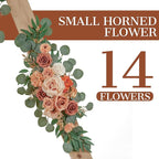 Ting's time Wedding Arch Flowers Pack of 2 Artificial Silk Large Flower Swag Welcome Sign Floral Swag Reception Backdrop Floral Decor for Fall Wedding Party Ceremony (Burnt Orange)