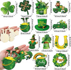 Sintuff 36 Pieces St. Patricks Day Decorations Wooden Shamrock Ornaments for Tree St Patricks Day Ornaments Irish Hanging Decorations for Party