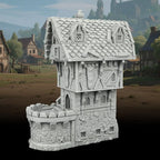 RPG Terrain Medieval Village Cottage – Unpainted 25mm Scale 3D Printed Scenery for Dungeons and Dragons, Trench Crusade Tabletop Map Props – Medieval Village A (AF1124A)