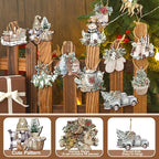 Suzile 36 Pcs Wooden Ornaments Vintage Tree Ornaments Decorations for Tree Wreaths Hanging Wood Cutouts Decor for Home Winter Party(Snowman Style)