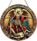 St. Michael San Miguel Arcangel Wall Pediments Home Decor Door Sign Plaques Hanging Pendant Decorations Batter Guard Angel Christian Religious Ornaments (B)
