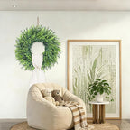 HUZIYAHAN 28In Large Boxwoods Door Wreaths for Front Door Spring Summer Outside All Season Green Year Round Artificial Greenery Wreath for Wall Window Rustic Farmhouse Home Outdoor Indoor Decorations