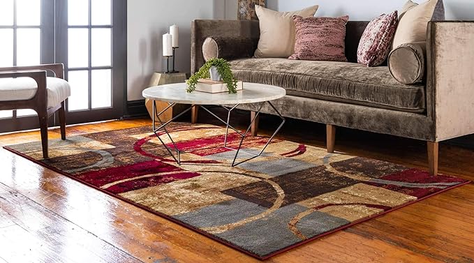 Unique Loom Barista Collection Area Rug - Kouillou (3' 1" x 5' 3" Rectangle, Multi/ Brown)