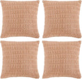 Fancy Homi 4 Packs Decorative Throw Pillow Covers for Living Room Couch Bed, Modern Farmhouse Boho Home Décor Accent Cushion Case, 24" x 24", Peach