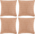 Fancy Homi 4 Packs Decorative Throw Pillow Covers for Living Room Couch Bed, Modern Farmhouse Boho Home Décor Accent Cushion Case, 22" x 22", Peach