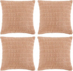 Fancy Homi 4 Packs Decorative Throw Pillow Covers for Living Room Couch Bed, Modern Farmhouse Boho Home Décor Accent Cushion Case, 26" x 26", Peach
