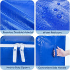 BALEINE 4-Pack Oversized Moving Bags with Reinforced Handles, Heavy-Duty Storage Tote for Clothes, Moving Supplies (Royal Blue, 4-Pack)