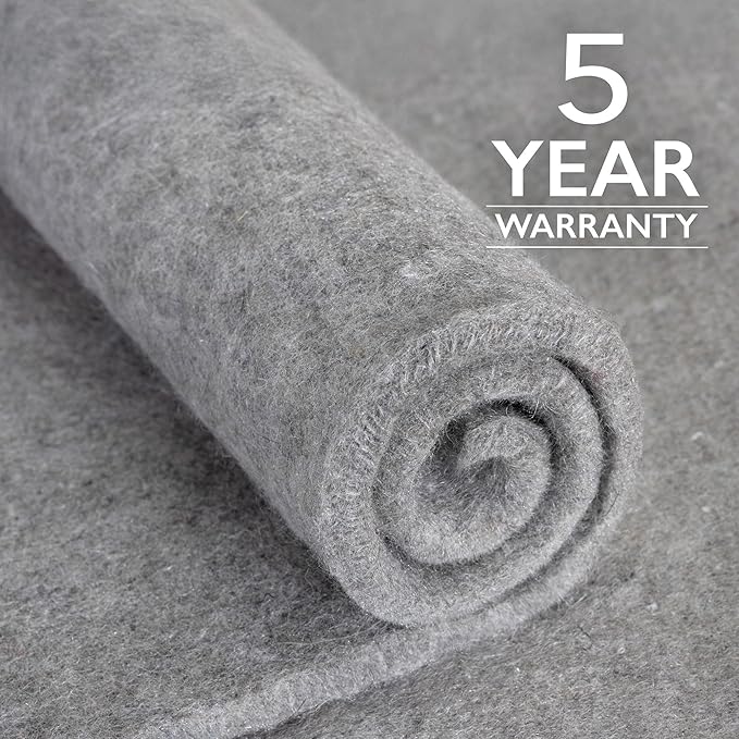 RUGPADUSA - Eco-Plush - 10'x13' - 1/2" Thick - 100% Felt - Luxurious Cushioned Rug Pad - Available in 3 Thicknesses, Many Custom Sizes