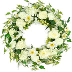 WreathDream Artificial Spring Wreaths for Front Door 22 inch Peony Wreath Summer Wreath with Peony Flower,Hydrangeas, Daisy for Front Door Indoor Outdoor Wedding Home Wall Window Festival Decoration
