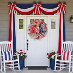 24Inch 4th of July Wreath, Patriotic Burlap Wreath for Front Door,Stripe and Stars Wreaths for USA 250th Anniversary, Memorial Day American Flag Printed Decorations for Outdoor (Wreath-2)
