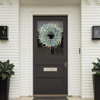 Sggvecsy Blue Daisy Wreath 24 Inch Spring Summer Fake Silk Floral Wreath with Green Eucalyptus Leaves and Lavender for Front Door Window Wall Wedding Farmhouse Festival Decor