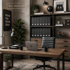 BLU MONACO Foldable Black Magazine File Holder | Set of 6 Cardboard Desk Organizer Boxes | Vertical Magazine File Holder | Standing File Holder | Office Classroom or Home