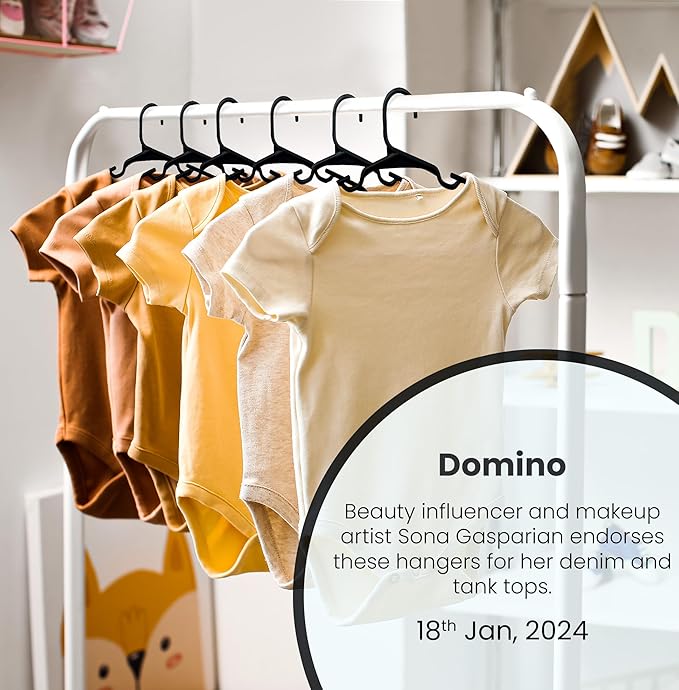Utopia Home 60 Pack Kids Hangers - 11.5 Inch Plastic Baby Hangers for Closet - Childrens Hanger for Clothes & Infant Hanger for Closet - for Everyday Standard Use (Black)