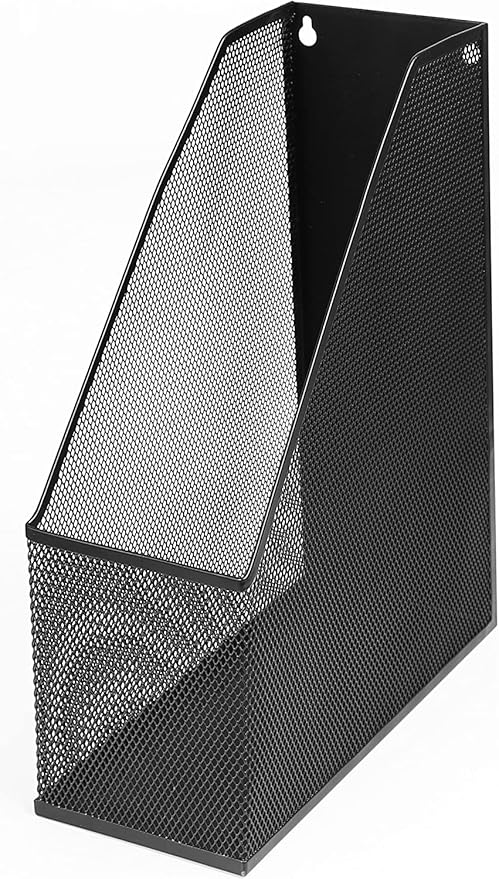 YBM HOME Mesh Steel Magazine File Holder (12, Black)