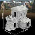Stone and Timber Dwelling RPG Terrain – 1:64 Scale Unpainted Tabletop RPG Game Scenery for Trench Crusade, Building Blocks for Adults & Map Props – Medieval Village D AF1124D