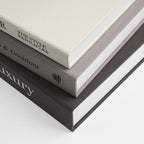 1DOT2 Aesthetic Decorative Books -Set of 3 Minimalist Linen Hardcover Faux/Fake Books,Decorative books for Home Decor Living Room Decoration,Photo Storage or as a Keepsake Box(Black-gray-beige-luxury)