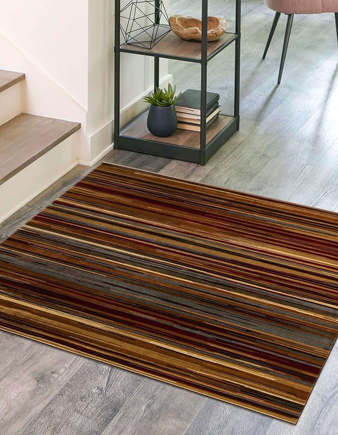 Unique Loom Barista Collection Area Rug - Icatu (5' 4" Square, Beige/Brown)