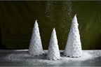 Mud Pie White Velvet Tree Sitters; Small 10" x 4" Dia | Large 12" x 5" Dia | Large 14" x 5 1/2" Dia
