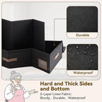 GRANNY SAYS 6.5-Inch Foldable Underbed Storage Box with Lid, Sturdy Frabic Organizer with Reinforced Bottom for Clothes, Shoes, Low-Profile Underbed Container for Bedroom, Closet,2 Pack, Black