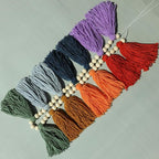 DCJHFJ Boho Tassel Garland Wall Hanging with Wood Beads Colorful Tassel for Kids Room Bedroom Classroom Nursery Dorm Decorations