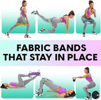 Fabric Resistance Bands for Women & Men – 4 Durable Exercise Bands for Working Out, Non-Slip & Non-Pinching Workout Bands – Multiple Resistance Levels Booty Bands for Legs Butt Glutes Hips Abs & More.