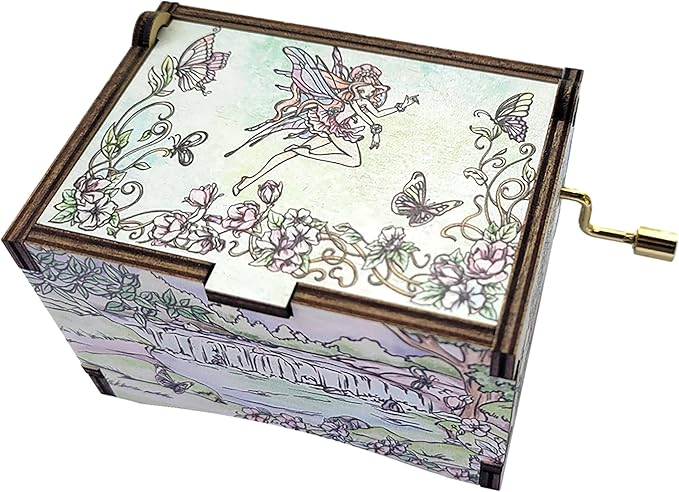 TheLaser'sEdge Fairy Music Box with Song Waltz of the Flowers, Gifts for Women, Men, Birthday, Christmas, Mother’s Day, Anniversary or Merchandise Decor