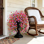 Fake Artificial Hanging Flowers for Outdoor Spring Decor 2PCS Faux Silk Flowers Plants for Outdoor Outside Planter UV Resistant Daisy for Porch Front Door Patio Balcony Yard Décor