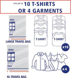 Hefty Shrink-Pak Travel Storage Bags – For Clothes, Pillows, Towels, Blankets & More – Space Saver Suction Sealer Bags for Luggage or Moving – 4 Large, 22.5x18 Inches, 4 XL, 27.5x 19.5 Inches