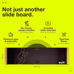 Slyfit Slide Board – Revolutionize Your Workouts: Slide Exercise at Home with Booties for Fitness, for Multi-Sport Training, Core Strength, Flexibility – Low-Impact Durable Home Gym Equipment for Balance and Agility