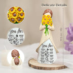 Christian Figurine for Women – “You are” Sunflower Resin Doll with Bible Verses – Hand-Painted Spiritual Statue Decor – Religious Faith Gift for Women – Home & Church Christmas Keepsake
