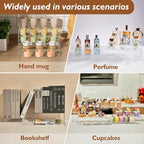 Aminigram Large Acrylic Display Risers, 2 Set - 10 Pack Collectibles Display Shelf, Acrylic Risers Display Stands for Show Figures, Cupcake, Perfume, Jewelry, Toys(12.4”L~12”L~11.6”L~11.2”L~10.8”L)