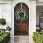 32'' Eucalyptus and Babys Breath Flowers Wreath for Front Door - Large Artificial Greenery Outdoor Wreath for Porch,Window,Farmhouse,Home,Hanging Decor- Spring, Summer, All Seasons (Green-White)