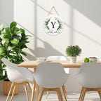 Monogram Letter Y Wreaths for Front Door Wreath Wooden Welcome Sign for Front Door Decor Floral Family Last Name Initial House Warming Spring Summer Porch Rustic Wall Home Kitchen Boho Decorations