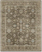 Washable 3x5 Entryway Rug, Boho Non-Slip Vintage Distress Small Rugs for Kitchen Nursery Office Bedroom, 0.3" Neutral Oriental Throw Thin Carpet with Cushioning Pad, Tan/Flaxen/Multi