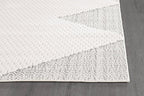 Modern Micro Loop Indoor Area Rugs for Living Room Bedroom Kitchen Geometric Triangle White 8x10 Luxury Durable Low and High Pile Non-Shedding Stain Resistant Soft Area Carpet 8 x 10