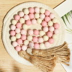 Meplait Wood Bead Garland,39in Farmhouse Beads with Tassels Boho Beads for Tiered Tray Decorative Beads Home Decor