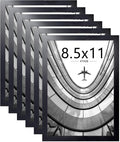 KTKDE 8.5x11 Picture Frame set of 6, Certificate Document Frame Diploma Frames Black, Poster and Photo for Wall Hanging or Tabletop with Shatter Resistant Plexiglass Home Decor best gift