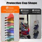 Hat Organizer for Baseball Caps Hold Up to 40 Hats, 2 Pack Hat Rack for Wall, Strong Adhesive Hat Storage Display Holder(White-2 Pack)