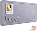 Large Bulletin Board, 35 X 17 Inches Felt Cork Board with 40 Pushpins, Foldable Felt Notice Pin Board Photo Display Board with Self-Adhesive Tape for Office Home School (Light Gray, 35x17 inch)