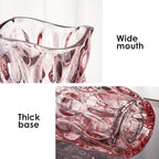 CEMABT Glass Vases for Flowers, Unbreakable 3.4 lb Morden Vases for Tables Centerpieces, Vintage and Clear Rose Large Vases Christmas Thanksgiving Gifts, Pink