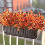 Homsunny Artificial Mums Fake Flowers for Outdoors Decoration, 12 Bundles Realistic Silk Daisy Faux Plants UV Resistant Decor for Home Garden Porch Patio Yard Balcony Window (Orange Brown)