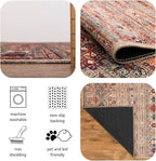 Keen Home Design 8x10 Rug - Machine Washable Area Rug with Non-Slip Backing, Ideal for Living Room, Dining Room, Bedroom - Vintage, Easy Clean, Durable, Low Pile Rug - (8' x 10')