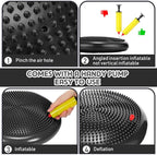 Jerify 4 Pcs Wiggle Seat Flexible Inflated Wobble Cushion Stability Balance Pad Balance Disc Sensory Seat for Men Women Fitness Physical Exercise Improving Posture Home Office