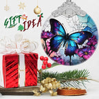 Stained Glass Suncatcher Ornament - Butterfly Christmas Decorations - Christmas Ornaments for Tree - Holiday Present Ideas - Gift Exchange