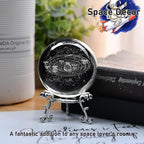 IFOLAINA 3D Solar System Crystal Ball 60mm Laser Engraved Glass Sphere Home Decor with Stand Solar System Planet Model Decor Space Universe Gifts for Astronomy Lovers