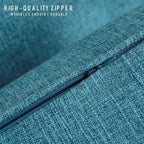 HPUK Linen Throw Pillow Covers Pack of 2, 16x16 Inch Accent Cushion Covers for Living Room, Bedroom, Decorative Solid Color Pillow Covers for Couch, Sofa, Chair, Aqua Blue